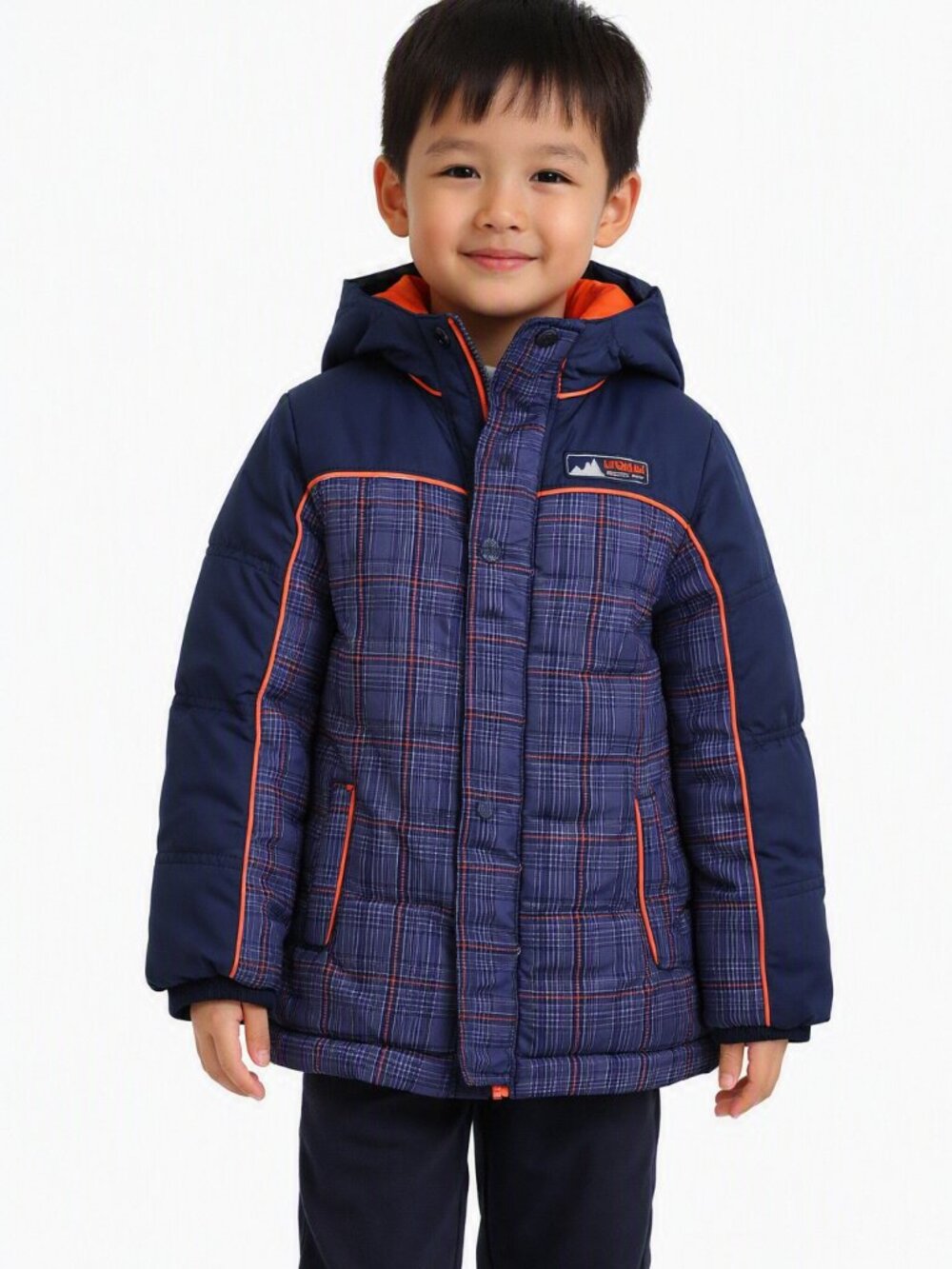 Xtreme Boys Plaid Down‑Alternative Hooded Fleece Lined Puffer Jacket Size 5